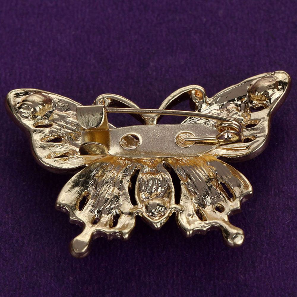 [Bayar Di Tempat]Bros Pin Bros Kristal Berlian Imitasi Bentuk Kupu-Kupu untuk Pesta