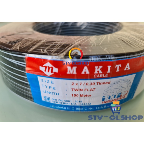 Kabel Twin Makita 2x7 0,3mm 100 meter Tembaga Murni