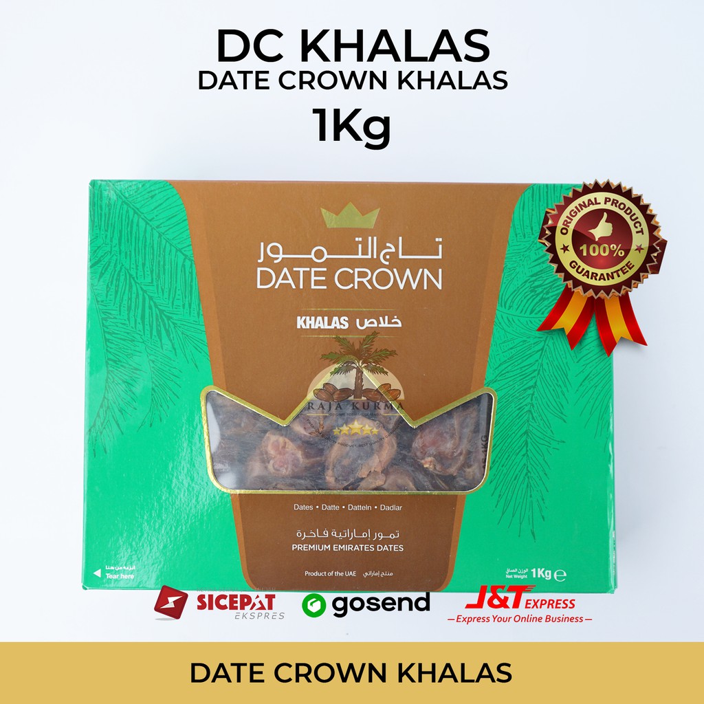 

Kurma Date Crown Khalas, Khenaizi, Lulu ukuran 1kg