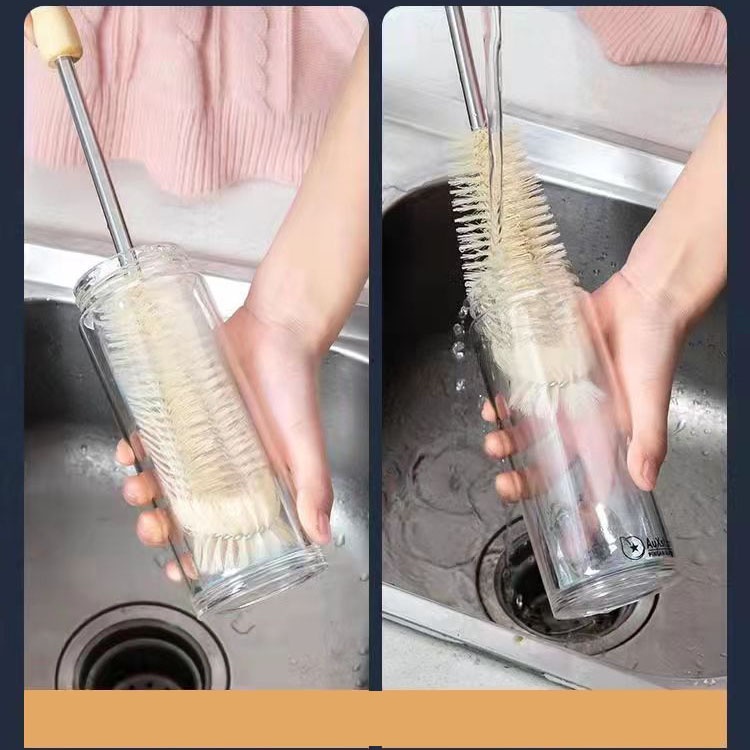 (COD) Sikat Pembersih Botol / Pembersih Botol Susu / Kitchen Brush/Long handle cup brush/No dead ends/Glass teapot Thermos cup