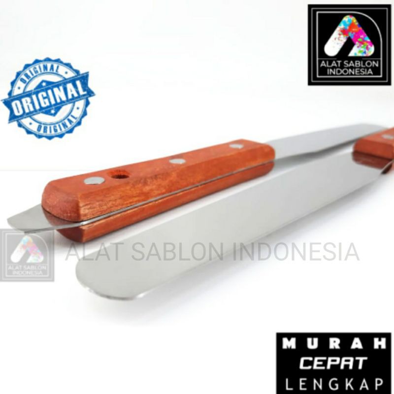 SPATULA PENGADUK TINTA STAINLESS RUBBER / PLASTISOL / CAT 7 INCHI