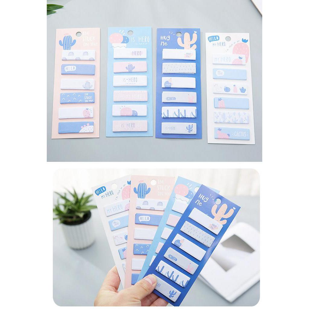 120pcs / Set Kertas Memo Sticky Note / Post-It Motif Kaktus Gaya Korea Untuk Sekolah / Kantor