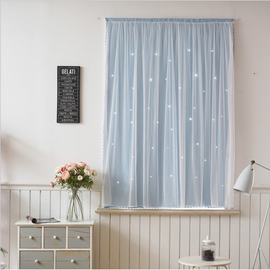 Blackout Velcro Curtain / Tirai Gorden Pintu Jendela Tanpa Bor / Bahan Tebal