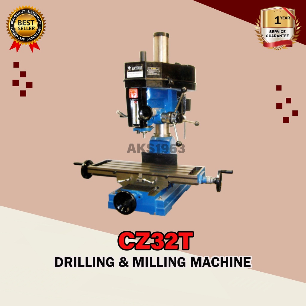 Mesin Bor Duduk 40x33x44cm Drilling Milling Machine 32 mm AKS - CZ32T