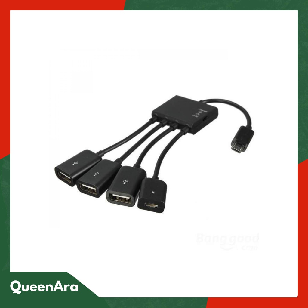 Multifunction Micro USB OTG Hub 4 in 1 Data Cable &amp; Charge - M3H