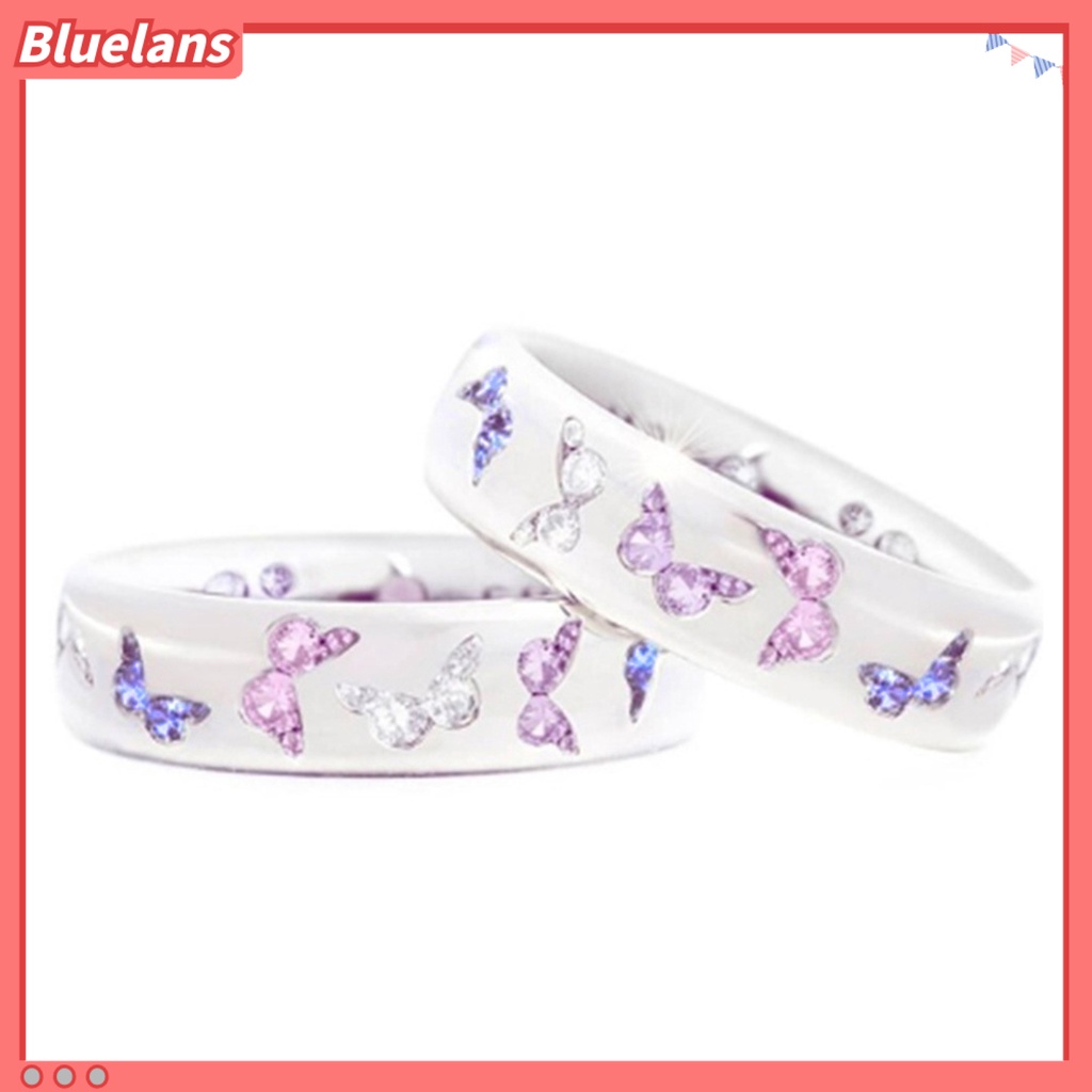 Bluelans Fashion Women Butterfly Cubic Zirconia Inlaid Finger Ring Wedding Party Jewelry