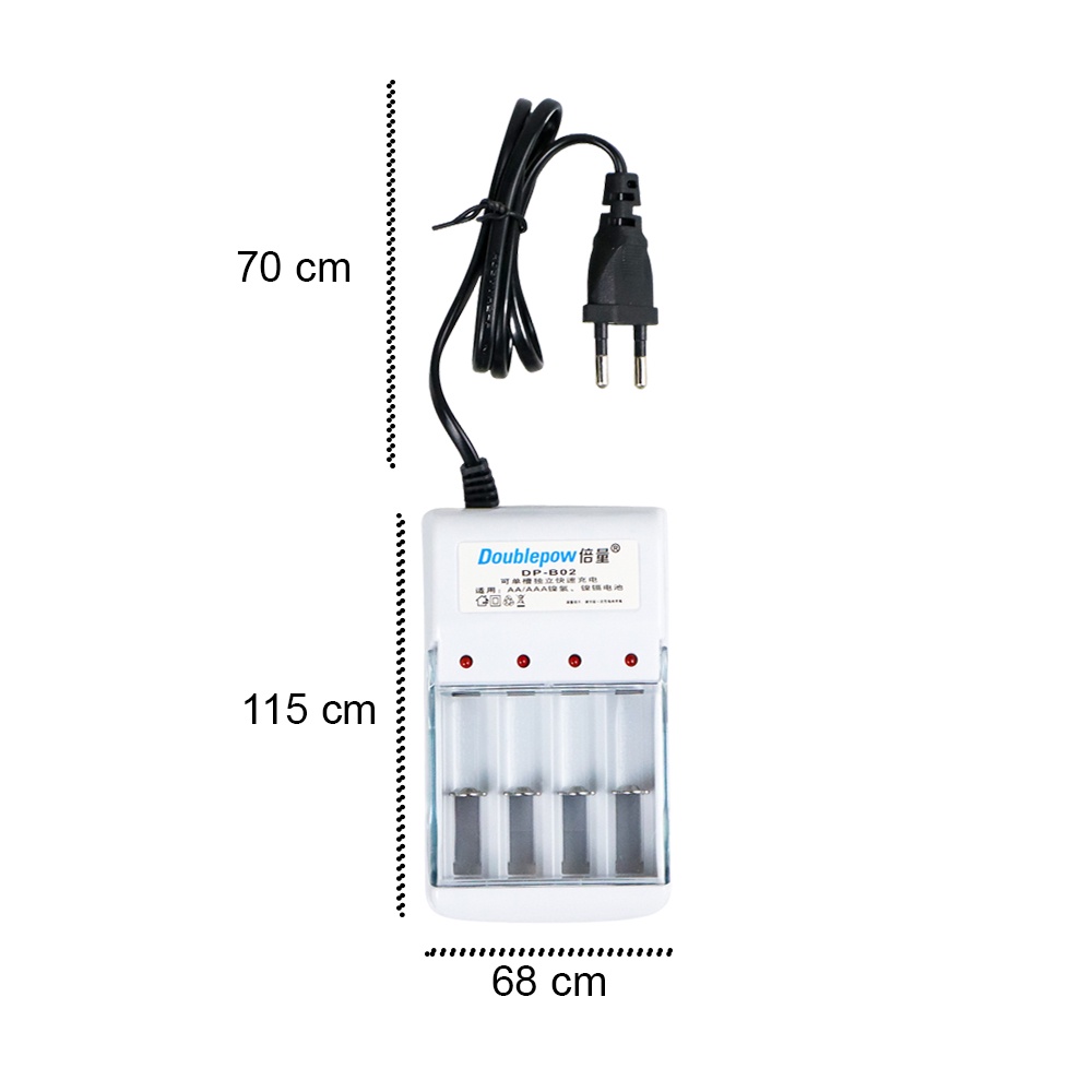 Charger Baterai 4 slot for AA/AAA Bonus 4 PCS AA Battery Rechargeable NiMH 1200mAh