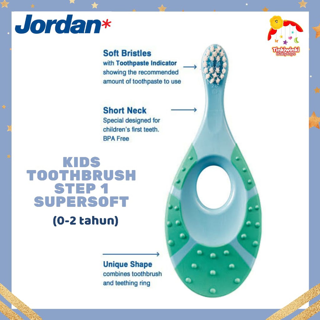 JORDAN step 1 Kids Baby Toothbrush 0-2 years SUPERSOFT