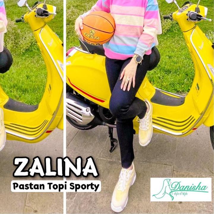 Jilbab Topi Menyatu Pashmina Zalina Sporty Pastan Ori Danisha Hijab