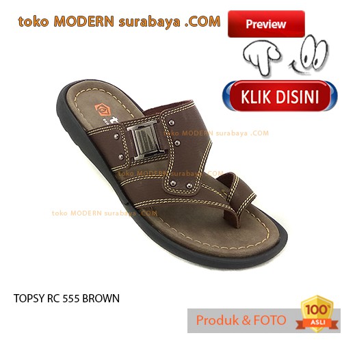 TOPSY RC 555 BROWN  sandal casual sopan pria jepit