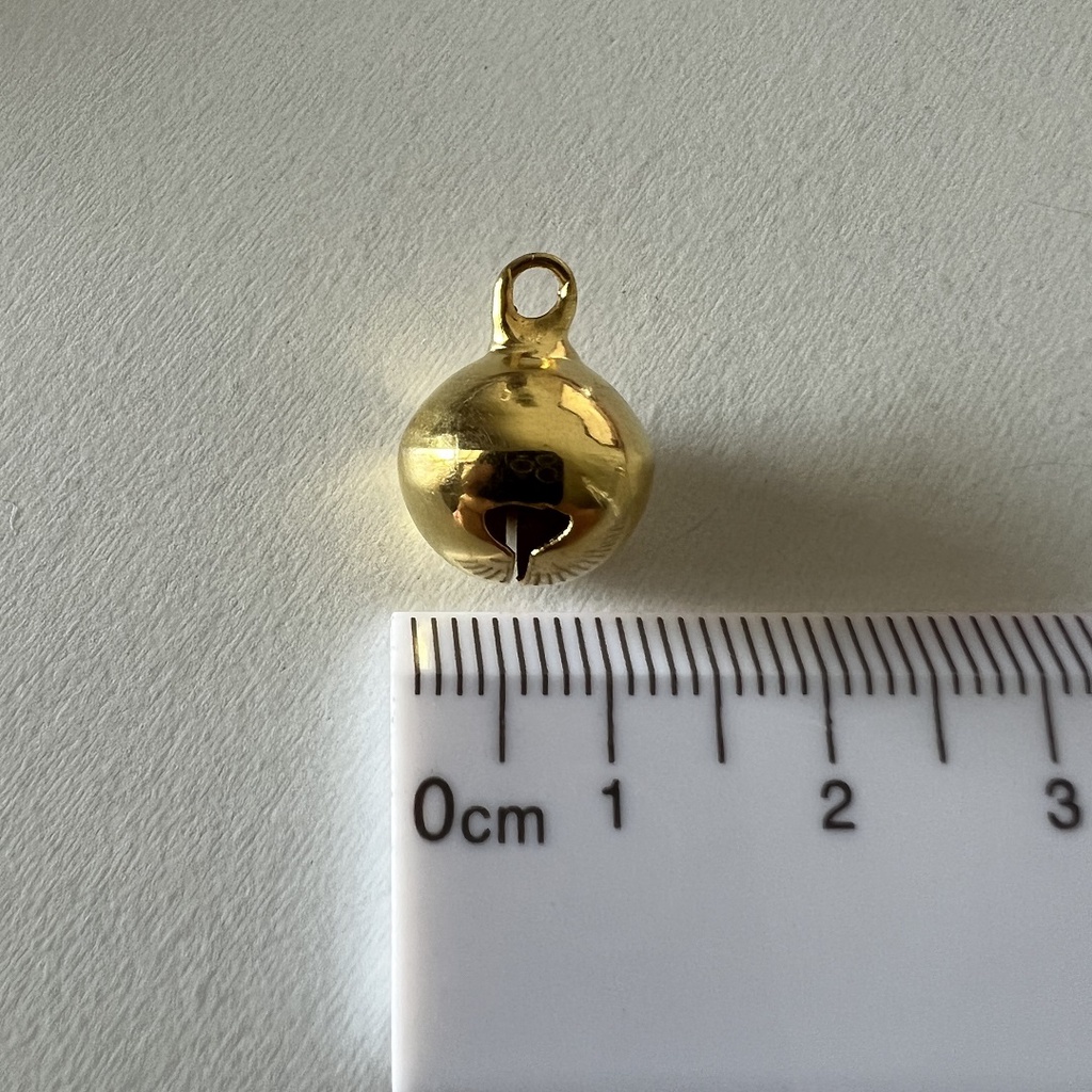 Bandul Lonceng Warna Gold Emas 12 mm Ukuran Kecil Polos Hiasan Dekorasi Murah Ganci Charm Aksesoris Kerajinan Craft Kesenian Art Kelintingan Beads Manik Grosir Prakarya Malang Alat Perlengkapan Accesoris Bunyi
