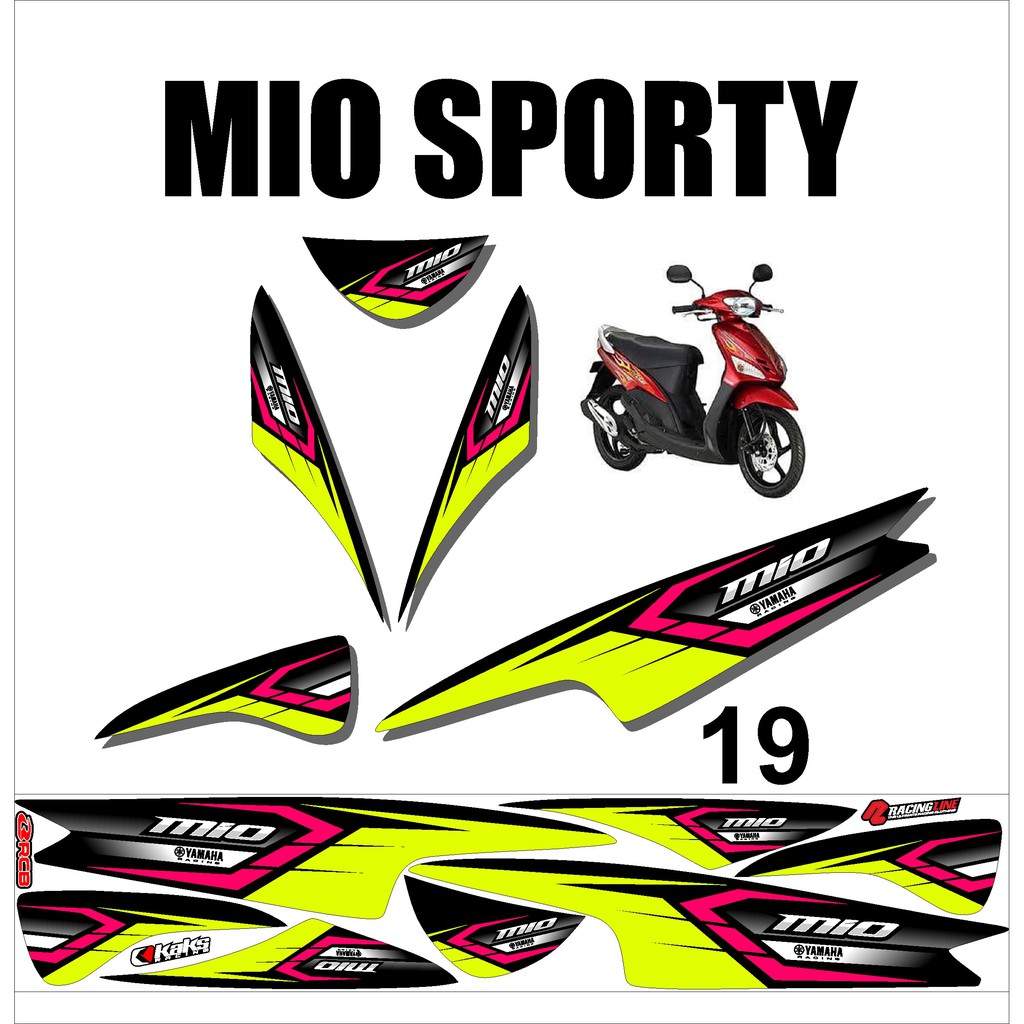 Stiker Sticker Striping Motor Variasi Yamaha MIO SPORTY Racing Murah Desain DS MIO - 19