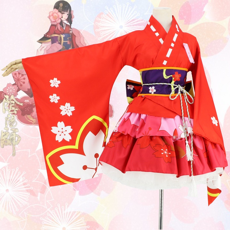 PREORDER Kimono Cosplay Sakura Demon Onmyoji SR-style God Cherry Demon Cosplay Costume Halloween Cos