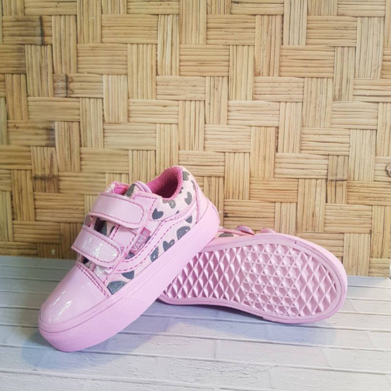 SEPATU ANAK VANS KIDS OLD SKOOL PINK LOVE PREPET SIZE 16-35