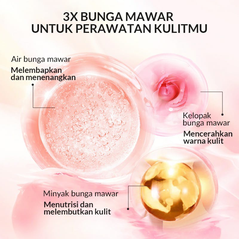 BPOM BIOAQUA Flower Series Rose Petals Toner 250ml / Toner Wajah / BB