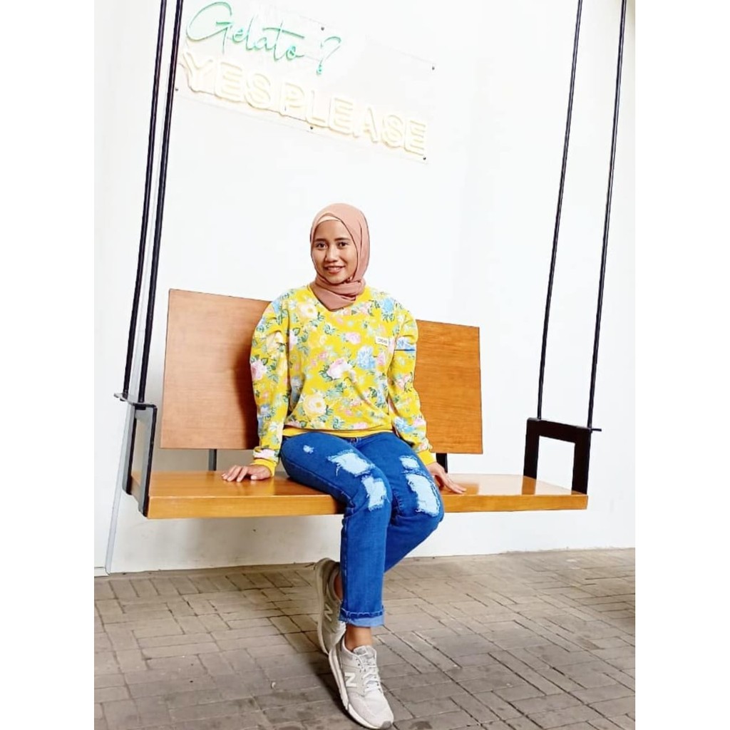 2021 Celana Boyfriend Sobek/celana panjang wanita/Celana jeans Lapis Hijab