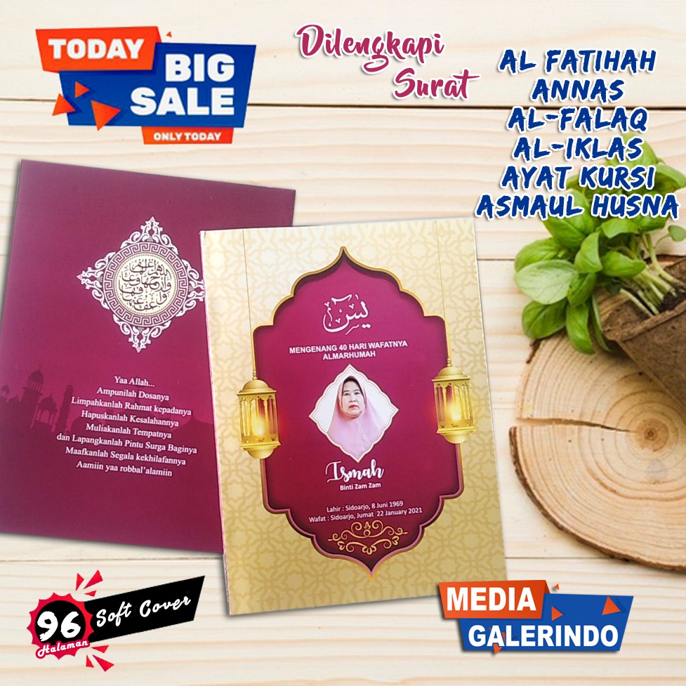 BUKU YASIN dan TAHLIL 96 Halaman gratis PASANG FOTO buku soft cover