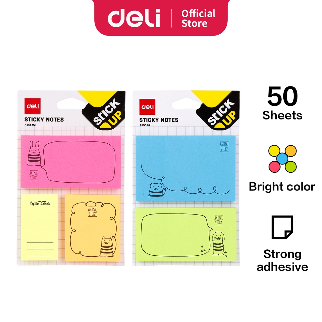 

Deli Memo tempel Sticky Notes 76 52mm 3 x 2 100sheets Warna Kuning EA55502