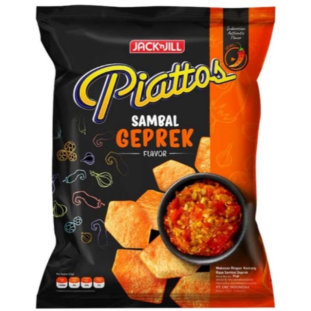 

Piattos Snack Kentang Rasa Sambal Geprek 75Gr