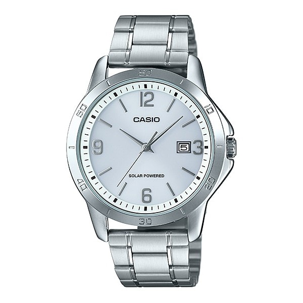 Hot Deals Jam Tangan Pria Casio Original Strap Rantai Solar Power Mtp-Vs02D-7A