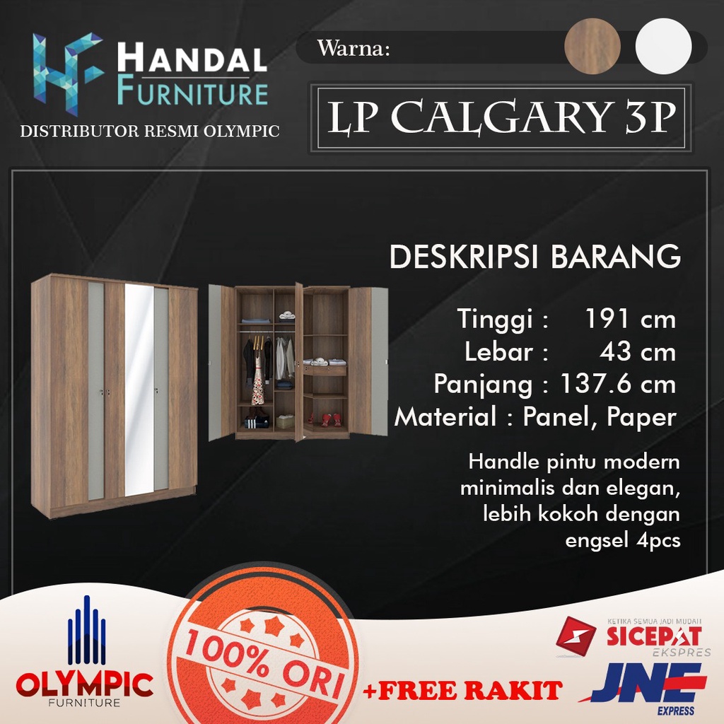 LP CALGARY (LEMARI PAKAIAN/LEMARI BAJU) - OLYMPIC OLYMPLAST