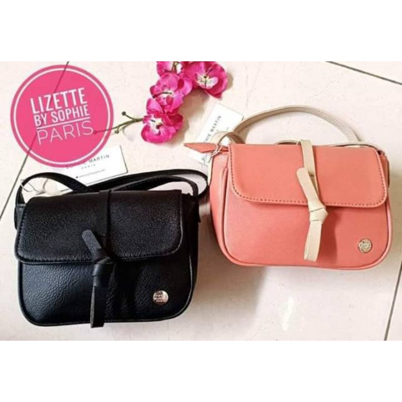 TAS LIZETTE HITAM & PEACH SOPHIE PARIS PROMO
