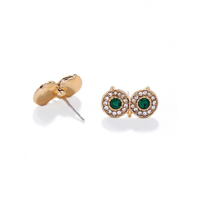 LRC Anting Tusuk Fashion Diamond-studded Gold Owl Earrings D53213