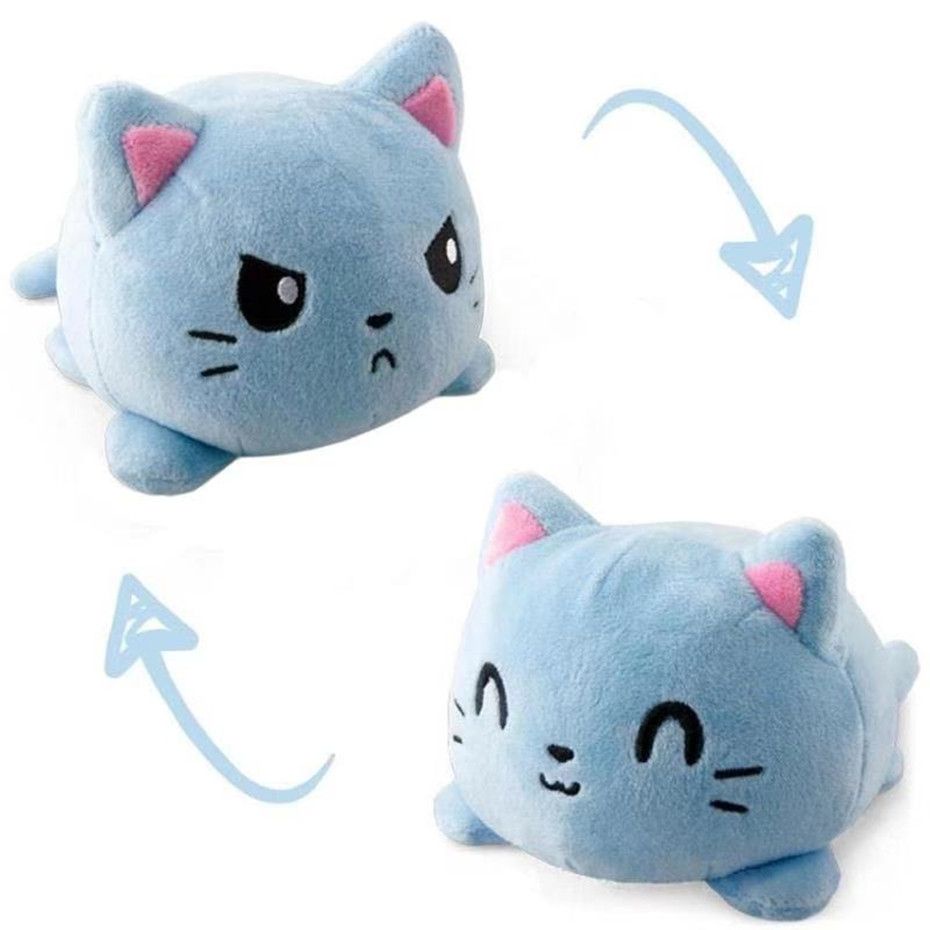 Reversible Flip Cat Plush Stuffed Toy Soft Animal Cute Doll Children Baby Gifts