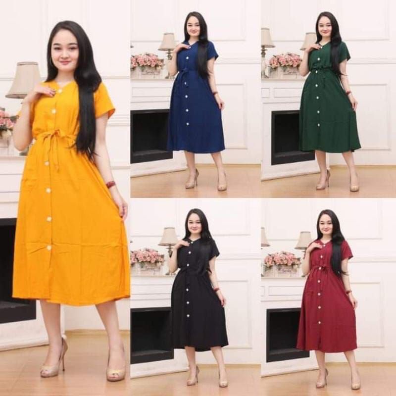 Daster Andin polos kancing Full depan