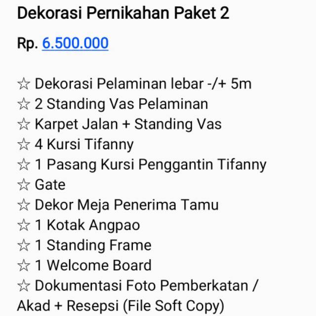 Dekorasi Pernikahan / Akad / Resepsi