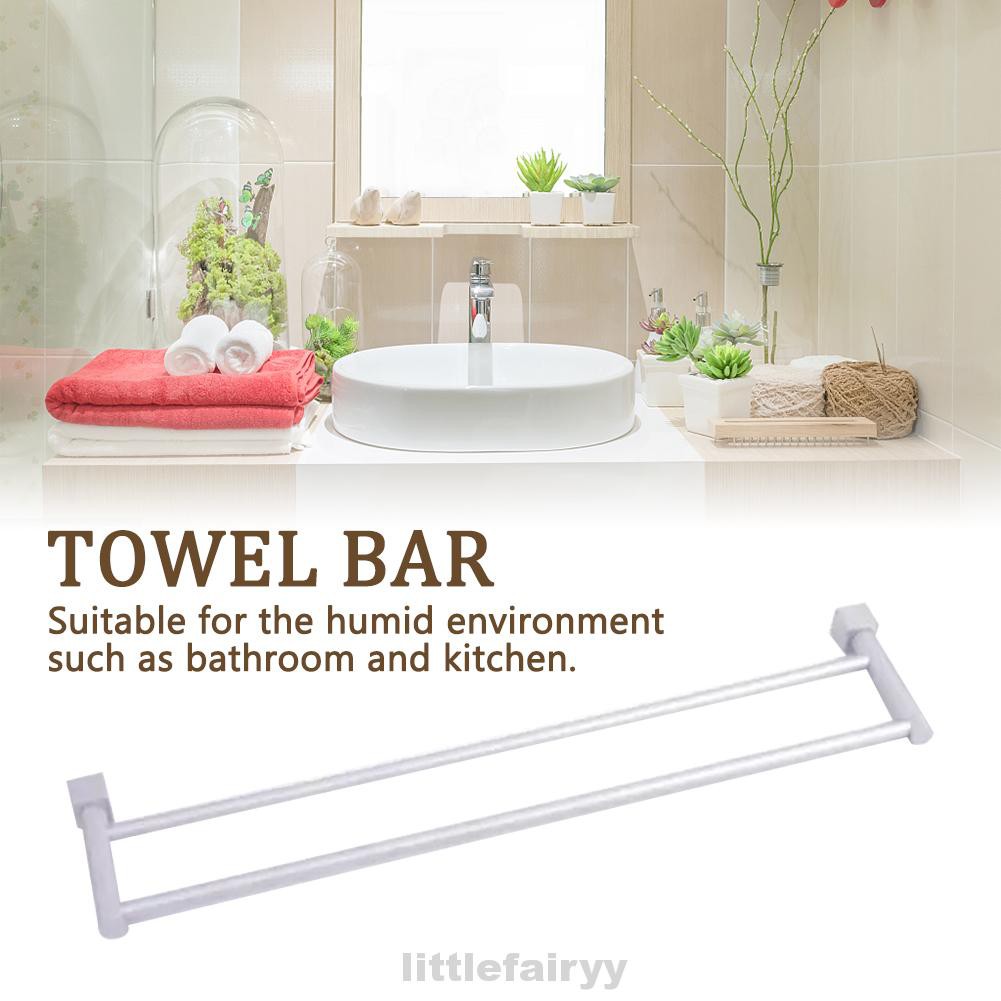 Wall Mounted Accessories Double Modern Bathroom Kitchen Space Aluminum Towel Bar Shopee Indonesia
