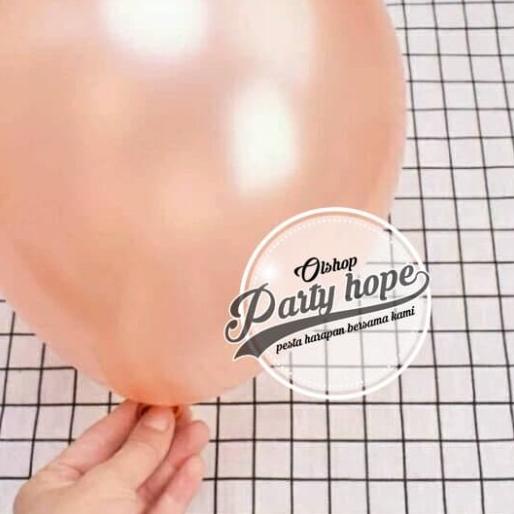 ✩ Balon Latex Rose Gold / Balon Metalik Warna rose gold per pak isi 100 ➻