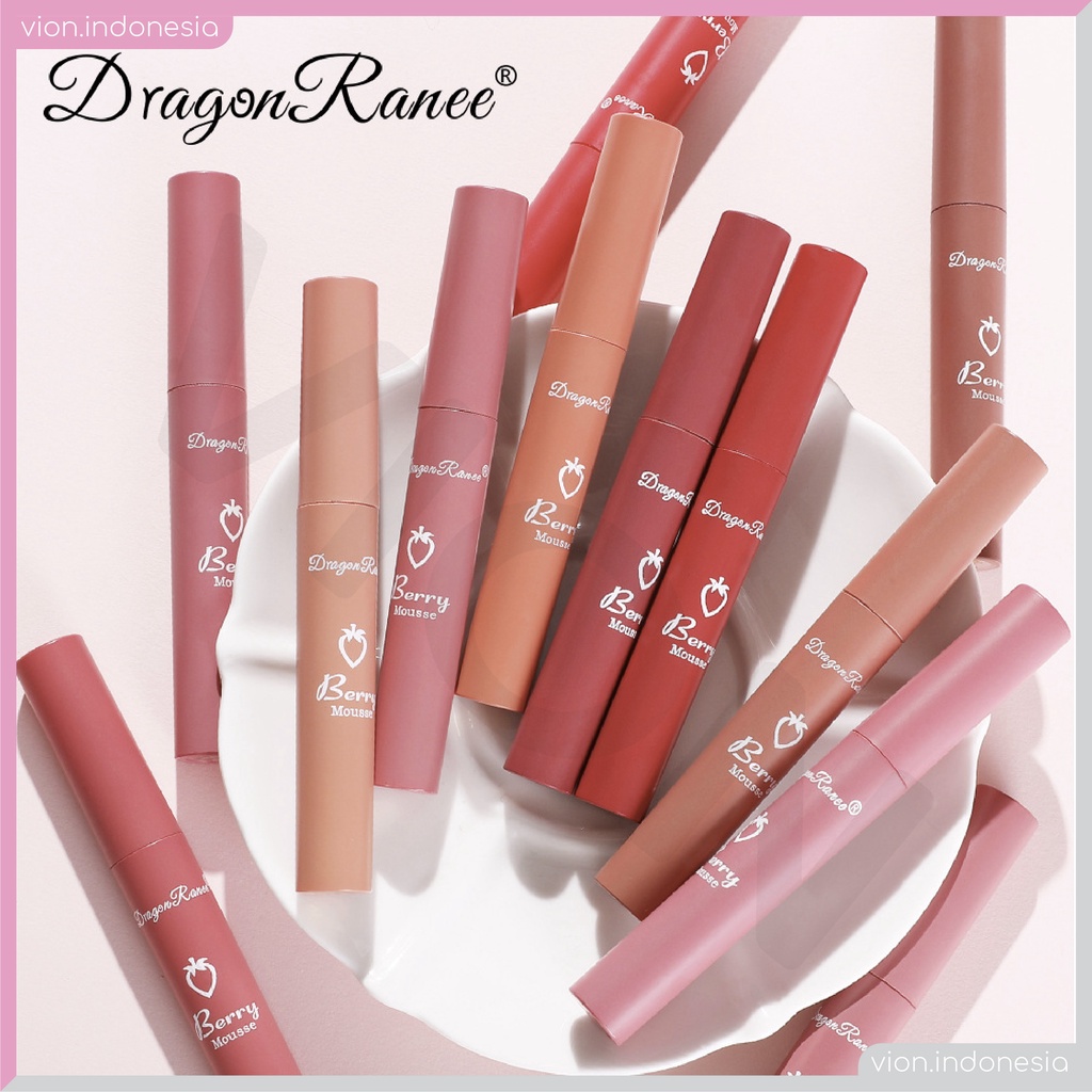 DRAGON RANEE BERRY【READY STOCK】DR Matte Velvet Lipstick Waterproof Long Lasting Liptint 8 Color Dragonranee DR002