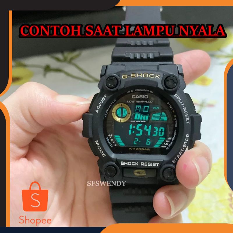 Terlaris G Shock G-7900 Black Gold Hitam list emas Jam tangan pria & anak anak digital sporty anti