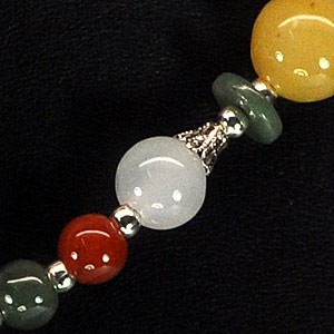 [YZ5014] Natural Fancy Color Jade Bead Nickel Necklace 406.15 Ct