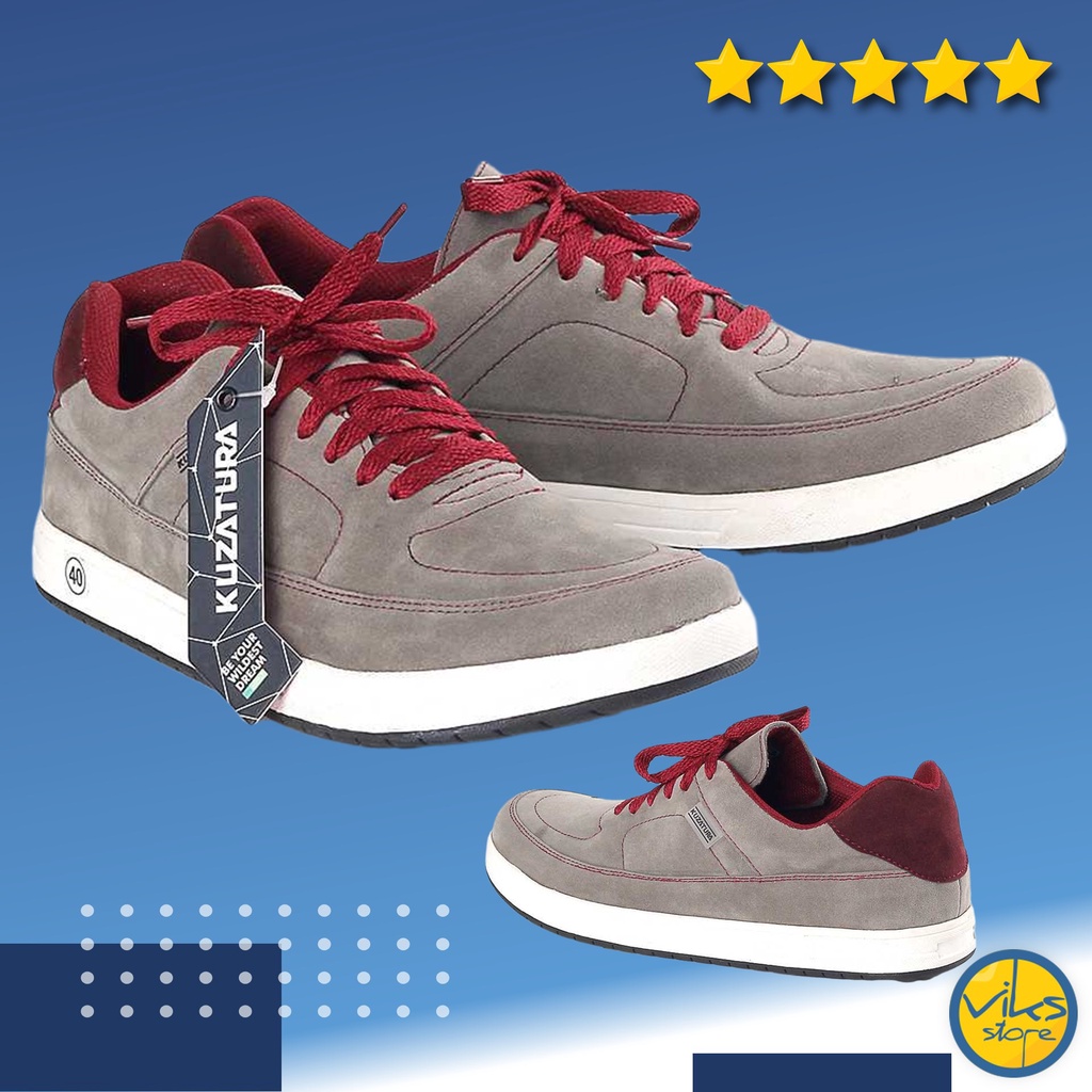 Sepatu Sneakers Pria Cowok Tali Style Casual Distro Kuzatura Original Suede Lokal Premium Elegan