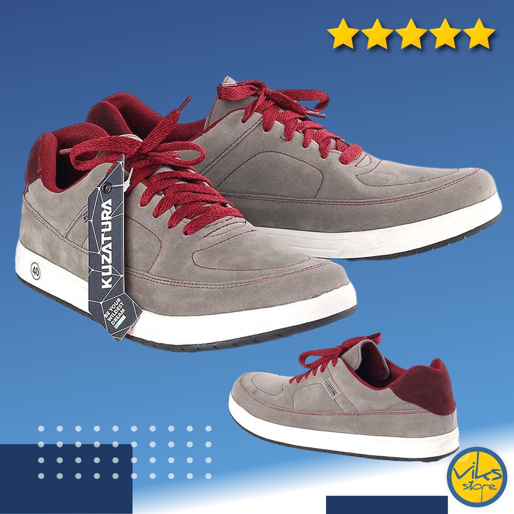 Sepatu Sneakers Pria Cowok Tali Style Casual Distro Kuzatura Original Suede Lokal Premium Elegan