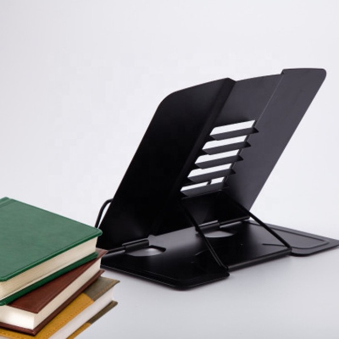 Triple W Portable Metal Adjustable Book Holder Penyanggah Buku Majalah