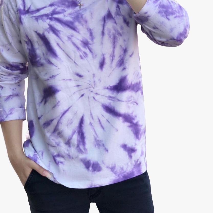 ✩ Baju Tie Dye Pria Katun Premium Kaos Cowok Lengan Panjang ☊