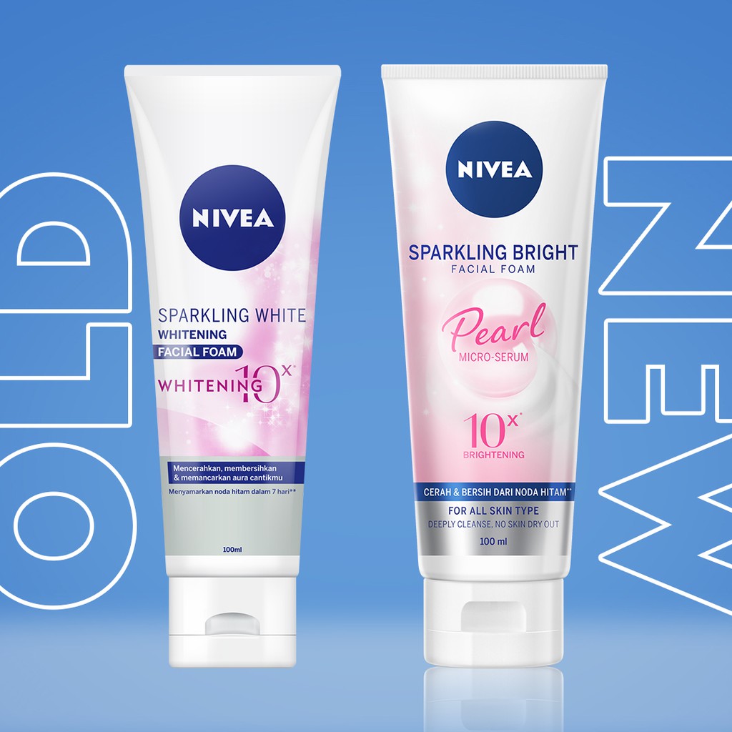 NIVEA SPARKLING BRIGHT WHITE FACIAL FOAM 100 Ml @MJ