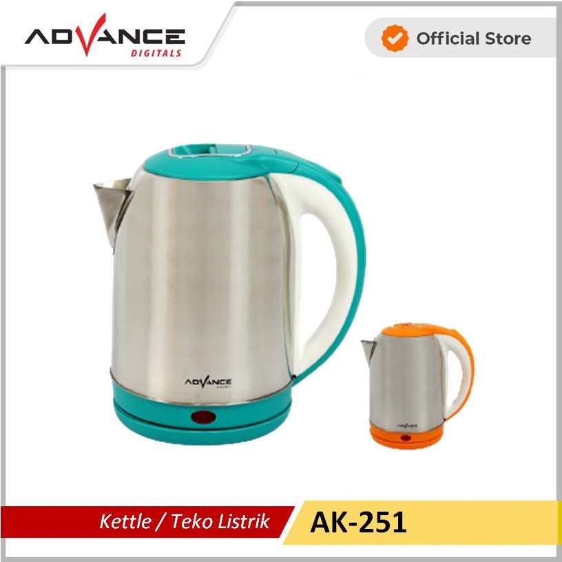 Teko Listrik/Electric Kettle Merek Advance AK-251 Ukuran 2,5Liter Cepat Mendidih dan Berkualitas