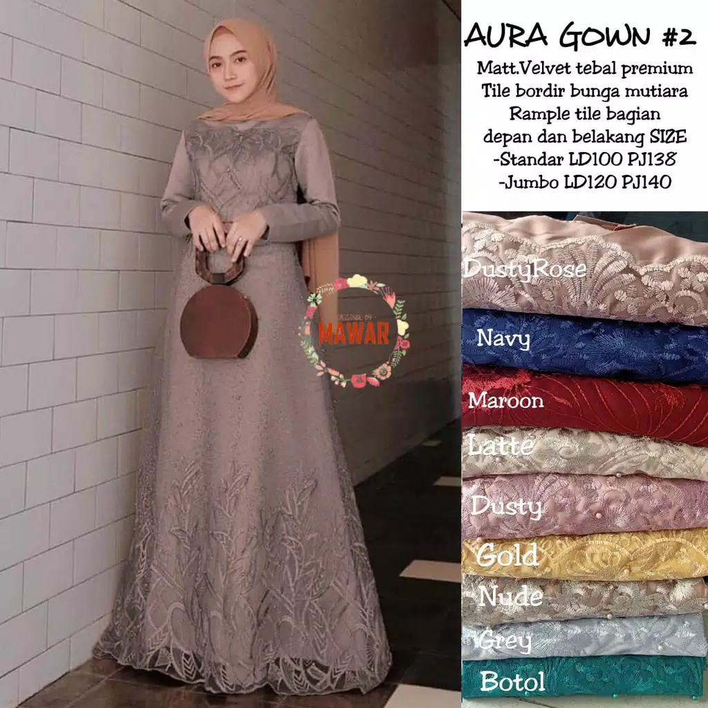 AURA GOWN #2 Gamis Pesta / Gamis Kondangan / Gamis Pernikahan