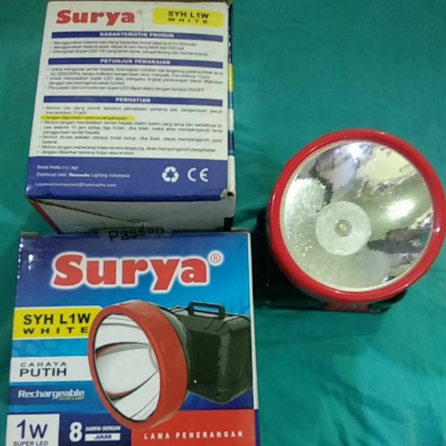 Senter kepala/lampu senter kepala surya 1watt