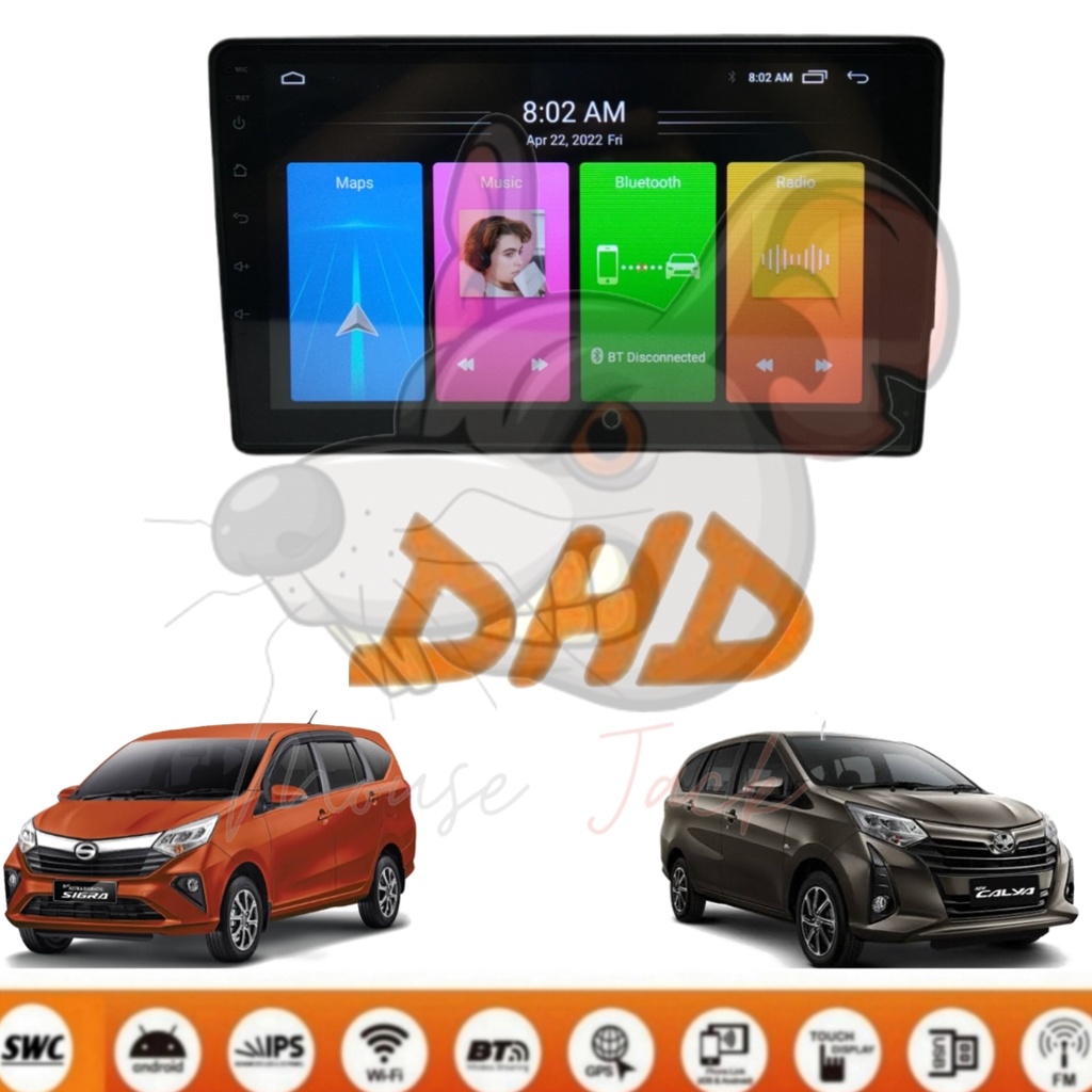Head unit Android DHD Toyota Calya Daihatsu Sigra 9 inch pnp