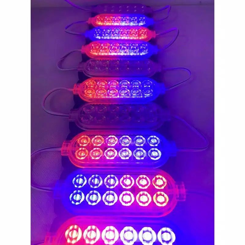 LAMPU LED MODUL 12 LED LAMPU KOLONG/BAK 12LED FLASH 2WARNA 12V/24V MOTOR MOBIL BIS TRUK DLL