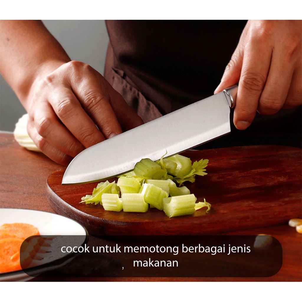 Pisau Dapur 5in1 Kitchen Knife Set Pisau Dapur Stainless Steel Pisau Potong Daging Sayuran Buah Serbaguna