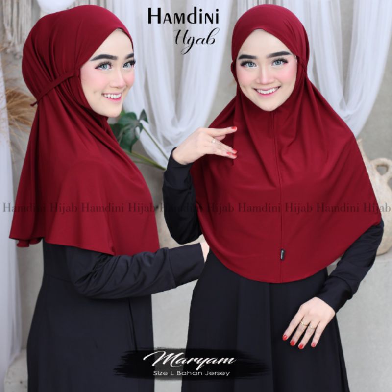 Jilbab Bergo Instan Maryam L Jersey Original Hamdini Hijab