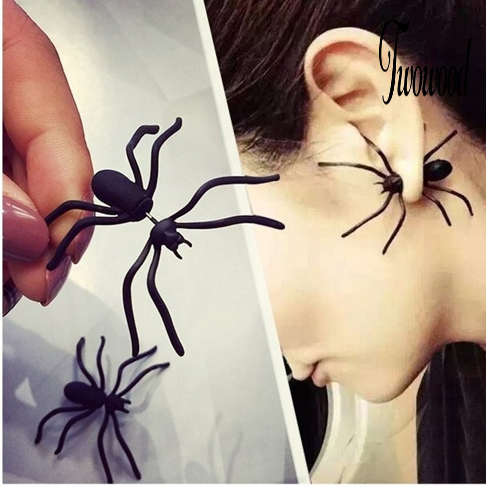 1pc Anting Stud Piercing Bentuk Laba-Laba Untuk Halloween