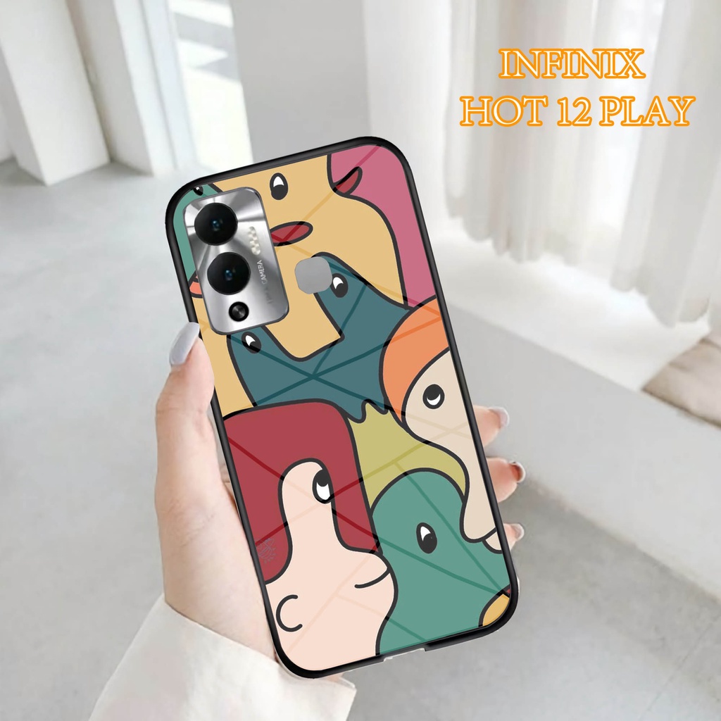 Softcase Glass Kaca INFINIX HOT 12 PLAY - Case Handphone  INFINIX HOT 12 PLAY [T71].
