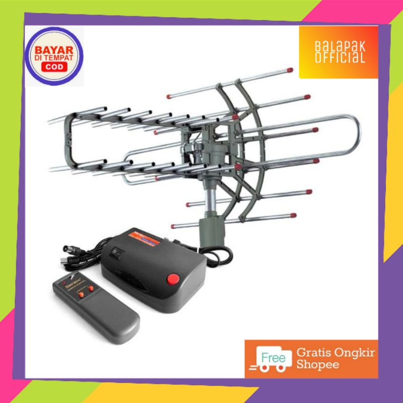 ANTENA TV SUPER JERNIH REMOT BOSTER TRISONIC/Gratis kabel 10 meter